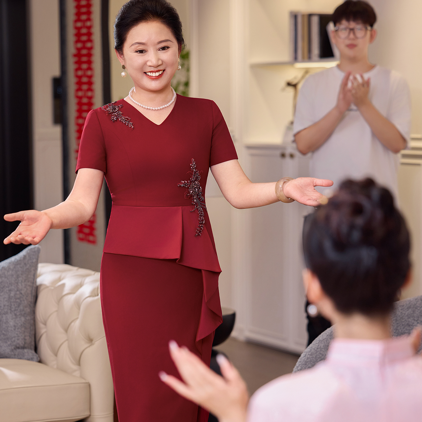 喜婆婆婚宴礼服喜妈妈婚宴旗袍