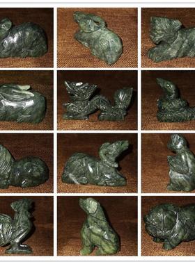 玉石天然桌面十二生肖摆件手工