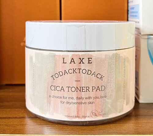 韩国 LAXE CICA TONER PAD积雪草去角质爽肤棉片60片补水修复抗痘