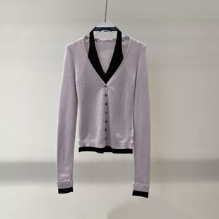 佳禾艾诺丝2026春款时尚休闲拼接假两件V领针织衫女BR801194-889