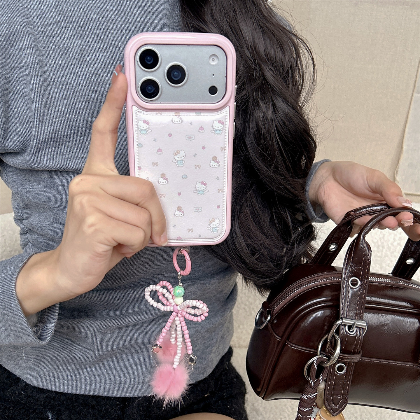 Kitty猫链条全包防摔iPhone壳