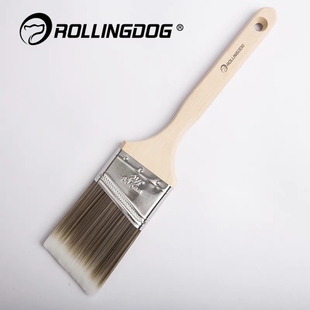 ROLLINGDOG滚动狗 斜角刷艺术涂料油漆刷子墙刷工具硬长柄毛刷