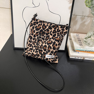 GGSG 豹纹原创小众自制小布袋子女包 BAG斜挎手机包拉链手机袋时尚