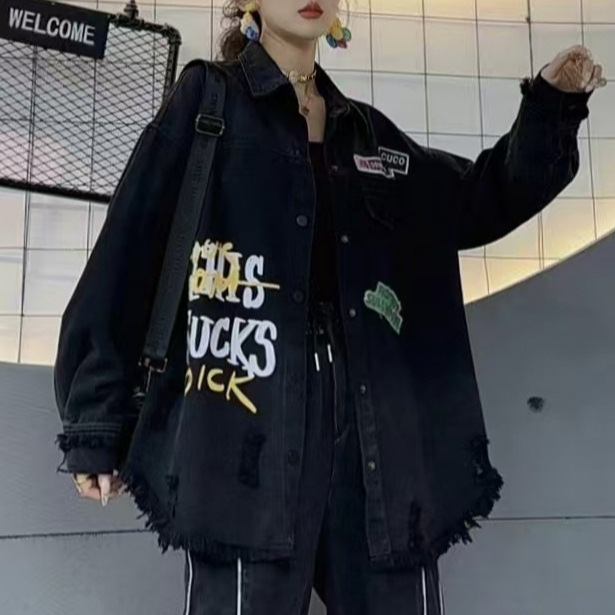 2025新款宽松牛仔外套女