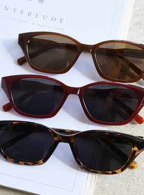 P9196新款复古猫形板材脚偏光太阳眼镜潮男女网红街拍方圆脸墨镜