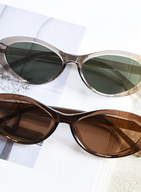 W72530超轻TR90复古椭圆偏光太阳眼镜潮男女网红时尚街拍墨镜ins