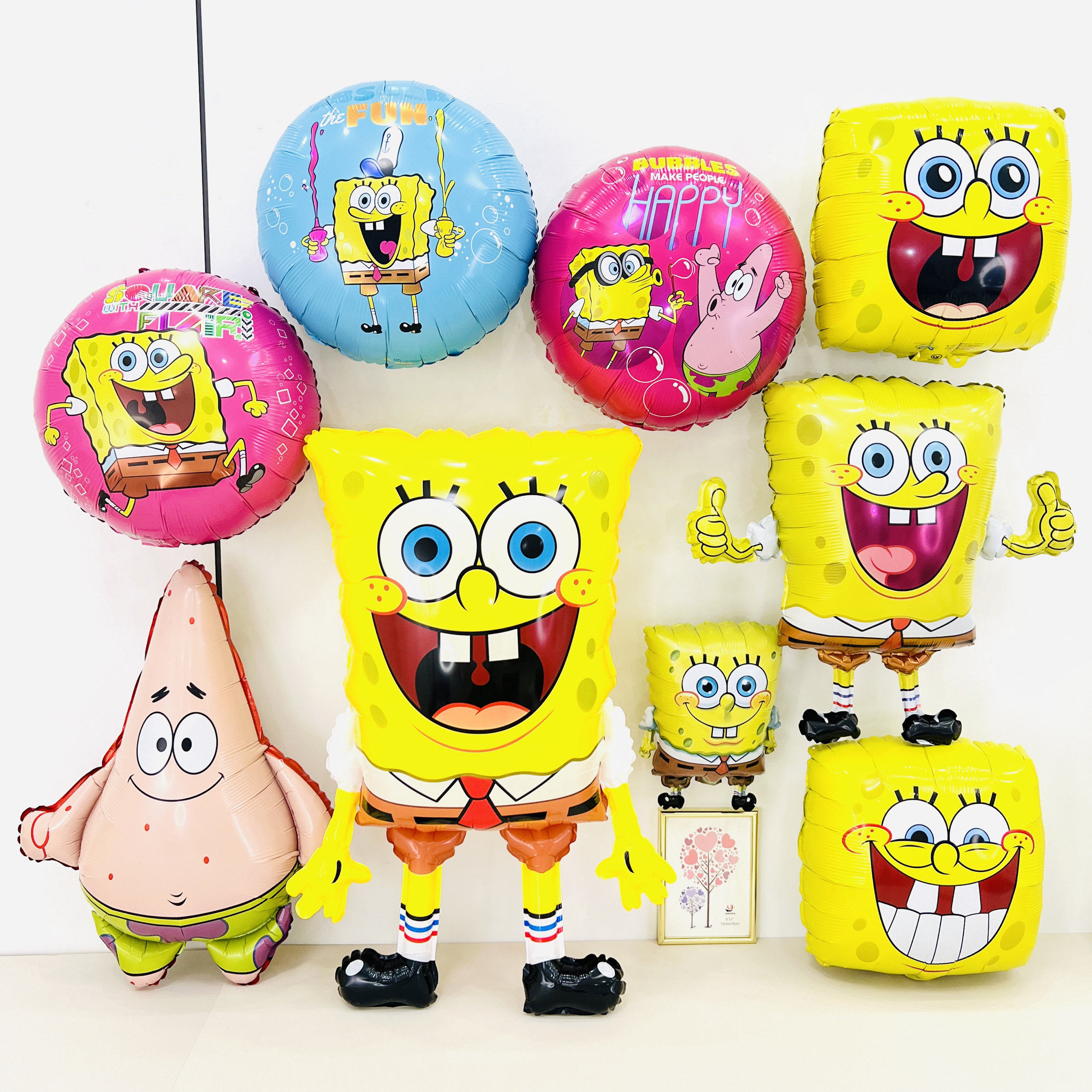 新款大号立体海绵宝宝气球 生日派对装饰布置派大星卡通铝膜气球