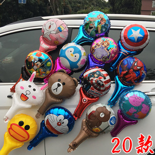 多款式地摊推广扫码送礼手持棒气球小朋友手拿气球小猪狗狗队卡通