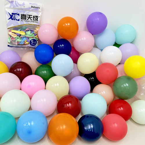 5寸气球圆形拳头大哑亚光嫩粉爆