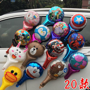 多款式地摊推广扫码送礼手持棒气球小朋友手拿气球小猪狗狗队卡通
