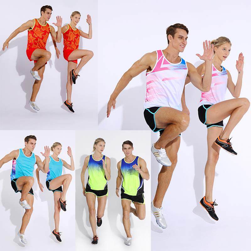 田径服田径训练服运动服马拉松跑步套装短裤背心男女长跑比赛服