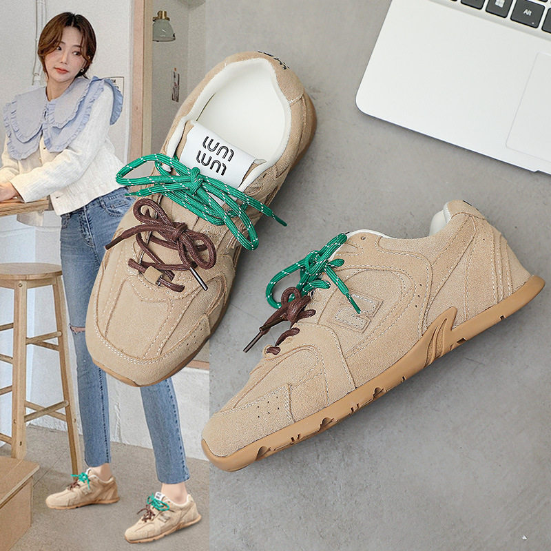 真皮休闲运动德训鞋女阿甘鞋