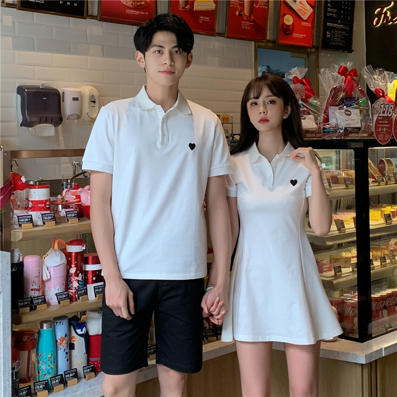 网红情侣装夏装2021新款潮流春装ins超火短袖一衣一裙小众设计t恤