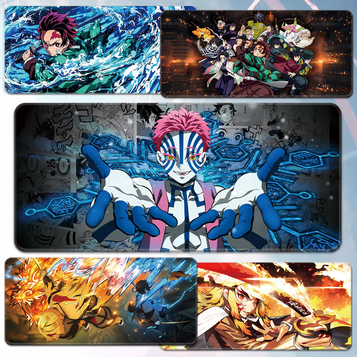 鬼灭之刃无限城篇鼠标垫猗窝座超大号键盘桌垫义勇动漫周边蝴蝶忍