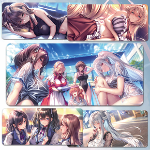 甜蜜女友3鼠标垫柳木诗梦叶梦超大号电竞键盘桌垫由美acg游戏周边
