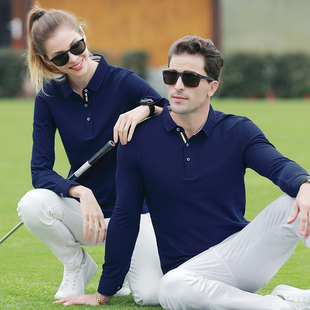 男女工衣团体衫 翻领长袖 刺绣diy 企业工作服定制印LOGO秋季 polo衫