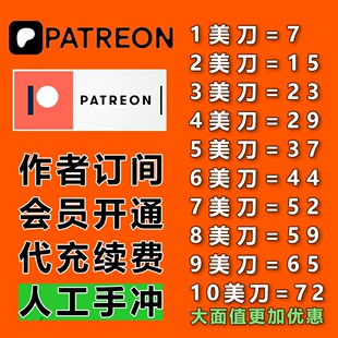 patreon代充会员 订阅赞助 patreon P站赞助代充作者会员
