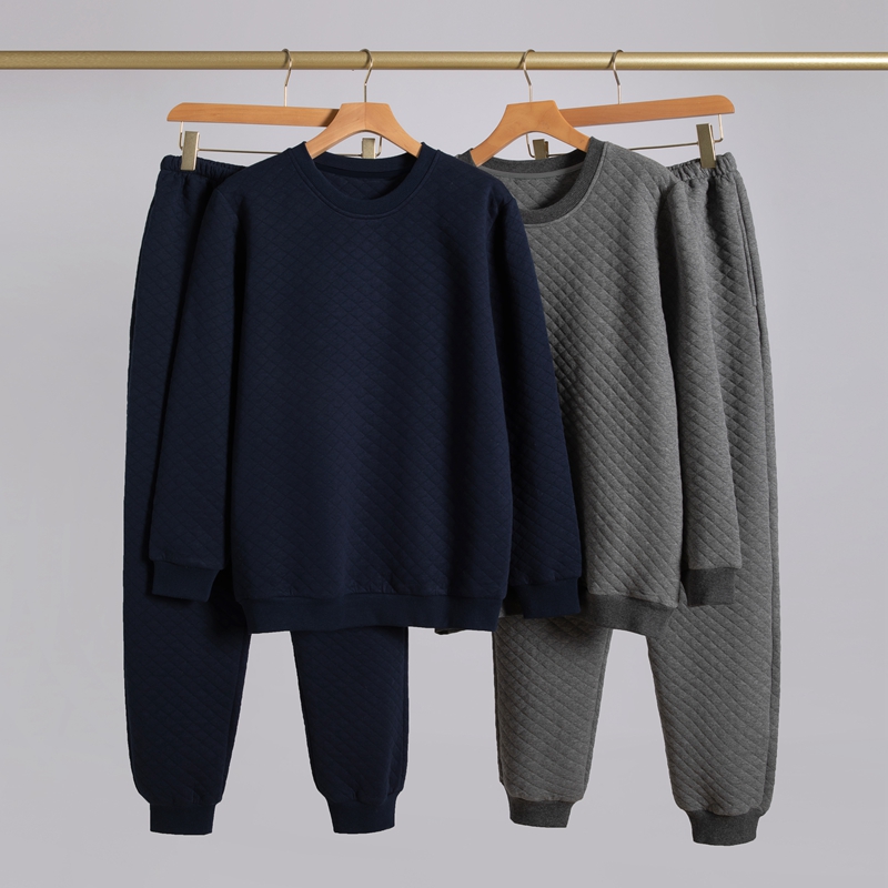 空气棉男夹棉加厚长袖