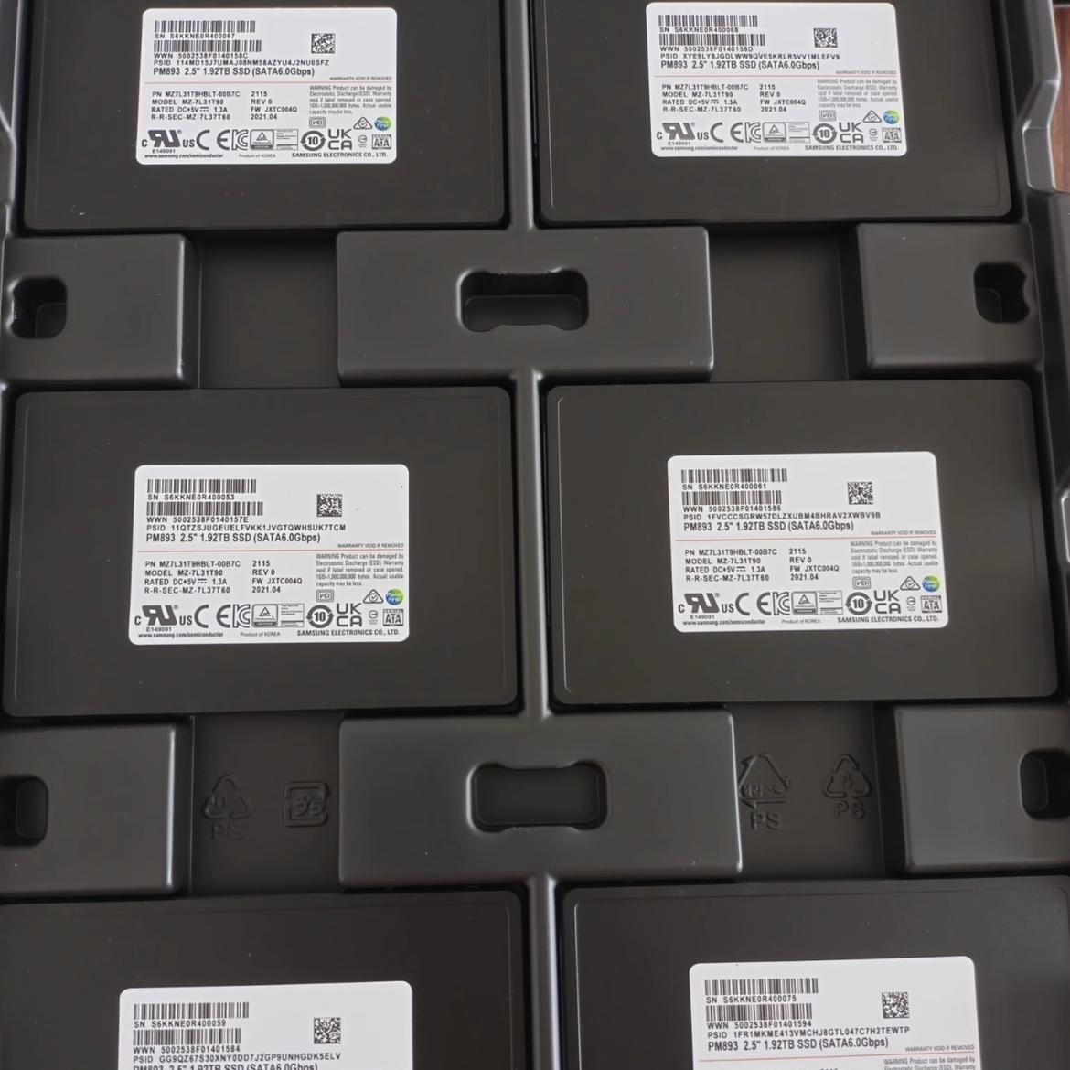 三星PM893 3.84T全新 SATA接口 SSD企业级固态硬盘