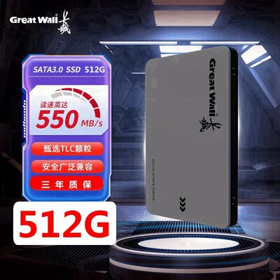 长城正品固态硬盘1TB 2TB台式机笔记高速SSD512G全新