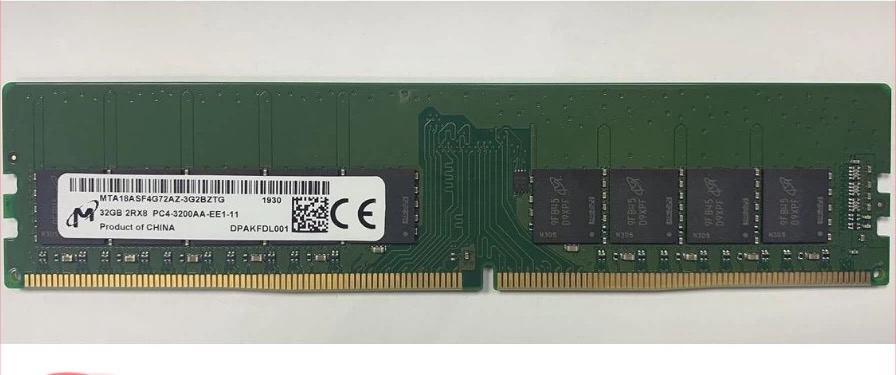 镁光 MTA18ASF4G72AZ-3G2B 32G 2RX8 PC4-3200AA 纯ECC 内存