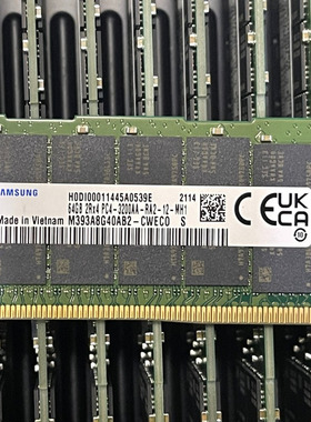 三星 64G 2RX4 PC4-3200AA-RDIMM ECC服务器内存M393A8G40AB2-CWE