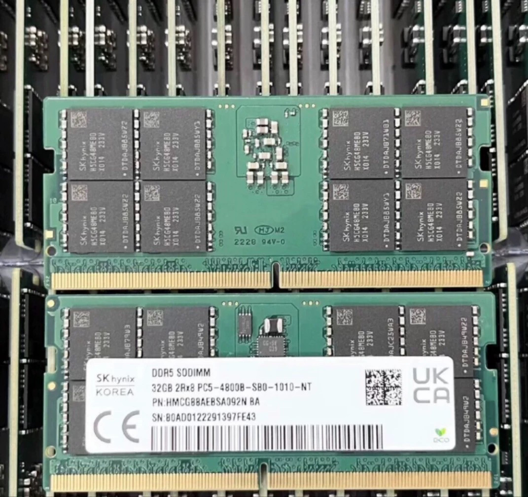 SK海力士全新32GB HMCG88AEBSA092N 32G DDR5 4800B笔记本内存