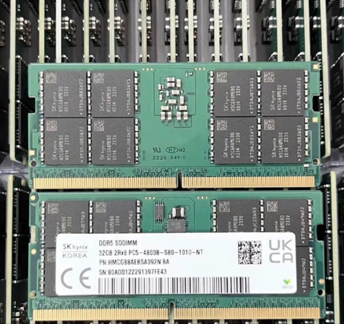 SK海力士全新32GB HMCG88AEBSA092N 32G DDR5 4800B笔记本内存