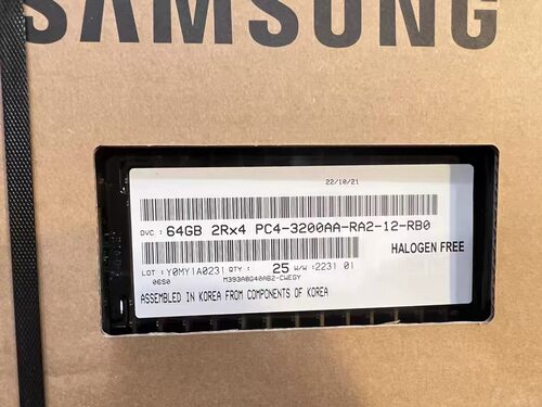 三星64G 2RX4 PC4-3200AA ECC REG服务器内存M393A8G40BB4-CWE