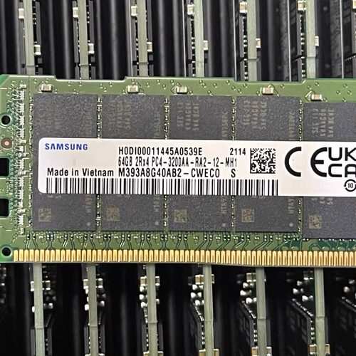 三星 64G DDR4 3200 2RX4 PC4-3200AA-R ECC REG 服务器内存条