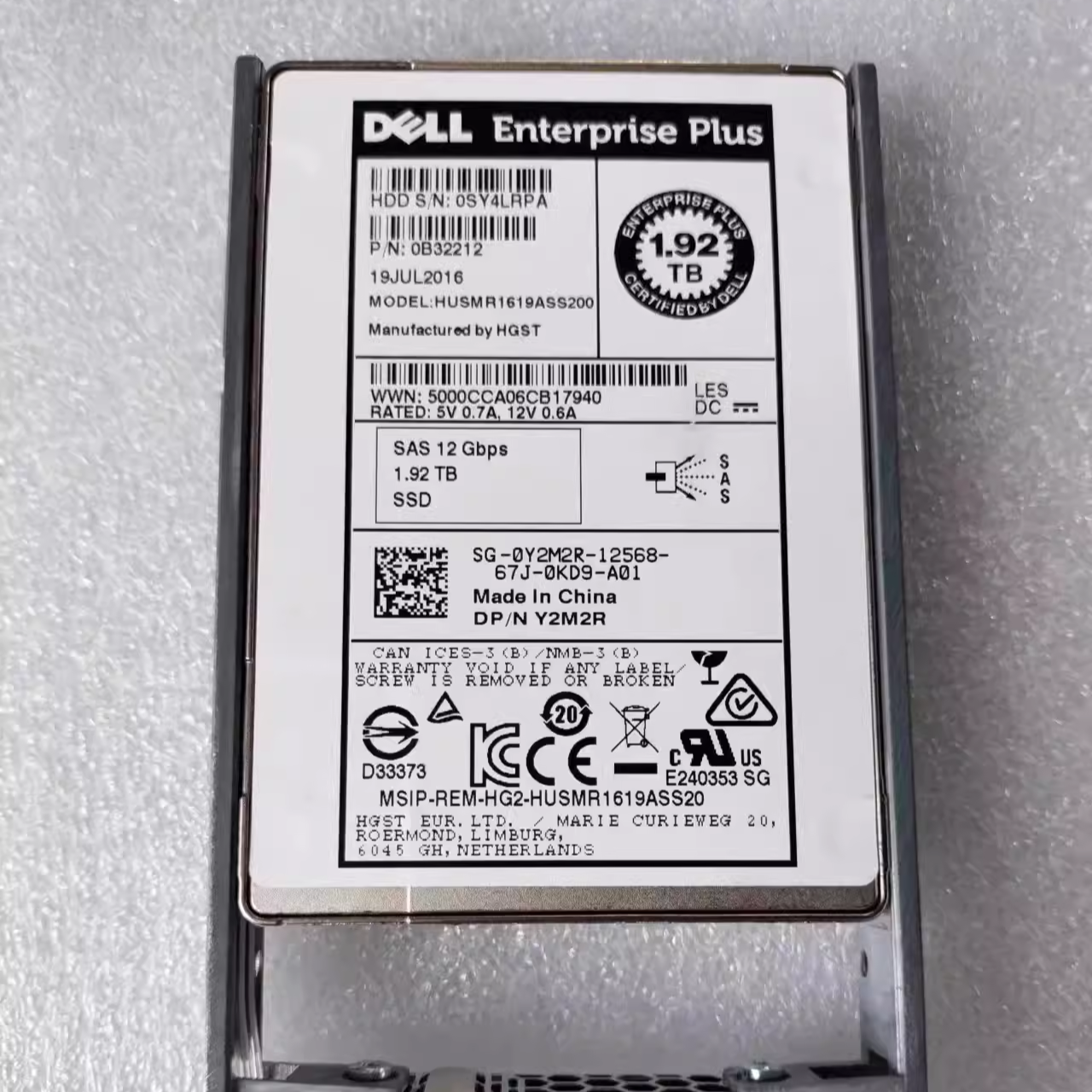 DELL R540 R650 R750 R550固态硬盘 0R1ND2 960G SAS SSD 12GB