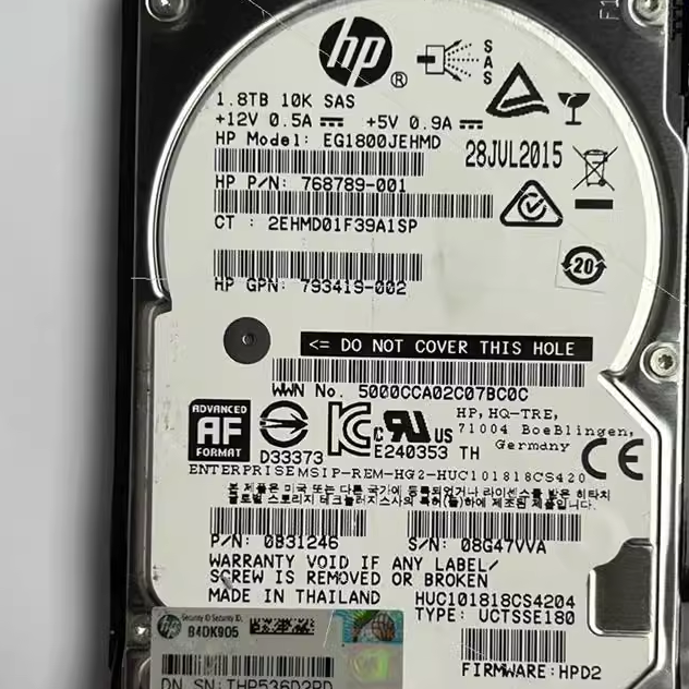 HP G8 DL360 G9 1.8T 10K 2.5寸 SAS 791034-B21 791055-001 硬盘