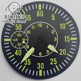 38.5mm手表表盘手动机芯ST3600 ETA6497绿色夜光改装维修工具
