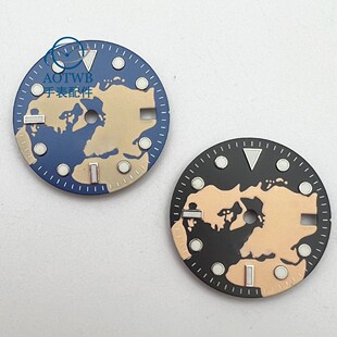 29mm NH34黑色蓝色表盘全发光适合NH34 NH35自动机芯配件