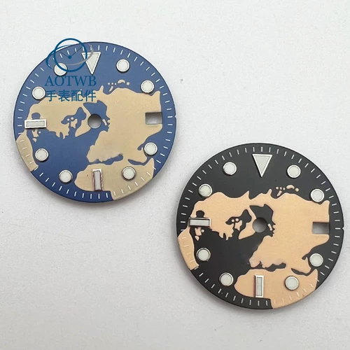 29 -мм NH34 Black Blue Dial Полное освещение, применимо