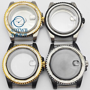 40mm水鬼表壳电镀蓝宝石玻璃120转适合NH35 miyota8215 PT5000