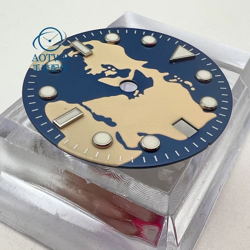 29 -мм NH34 Black Blue Dial Полное освещение, применимо