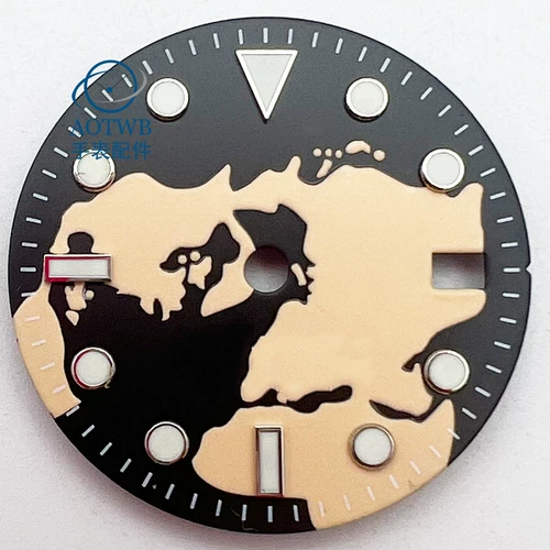 29 -мм NH34 Black Blue Dial Полное освещение, применимо