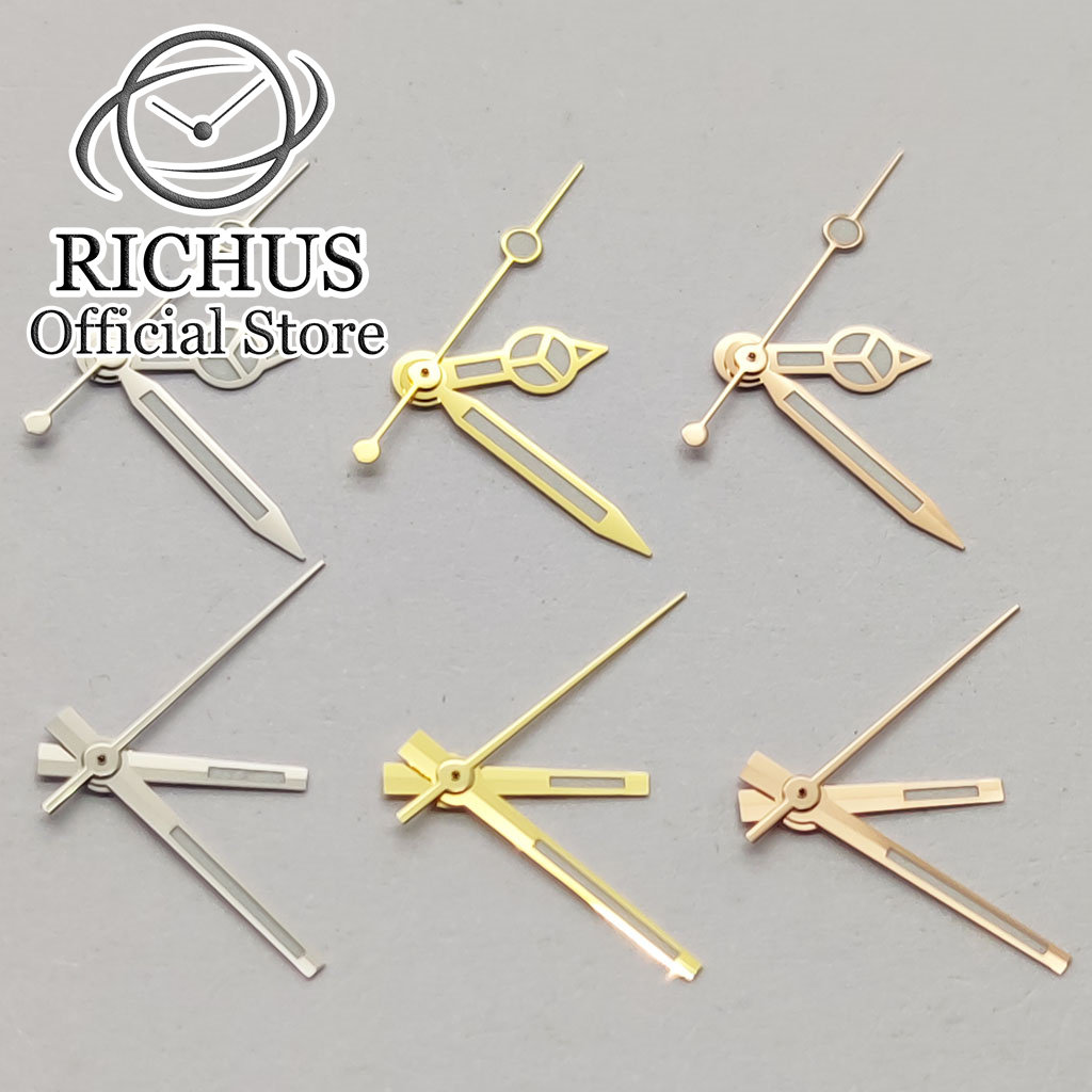 RICHUS手表表针银色表针绿色夜光适合VH31机芯手表配件