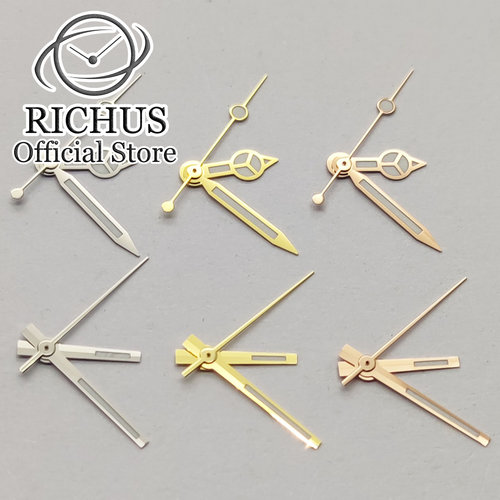 RICHUS手表表针银色表针绿色夜光适合VH31机芯手表配件