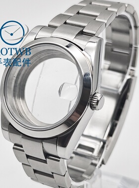 36/39mm手表改装表壳银色斜边表壳中沙带NH35 ETA2824 Miyota8215