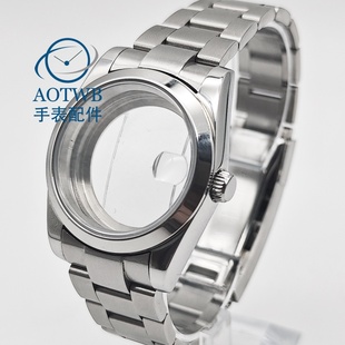 ETA2824 表壳银色斜边表壳中沙带NH35 Miyota8215 39mm手表改装