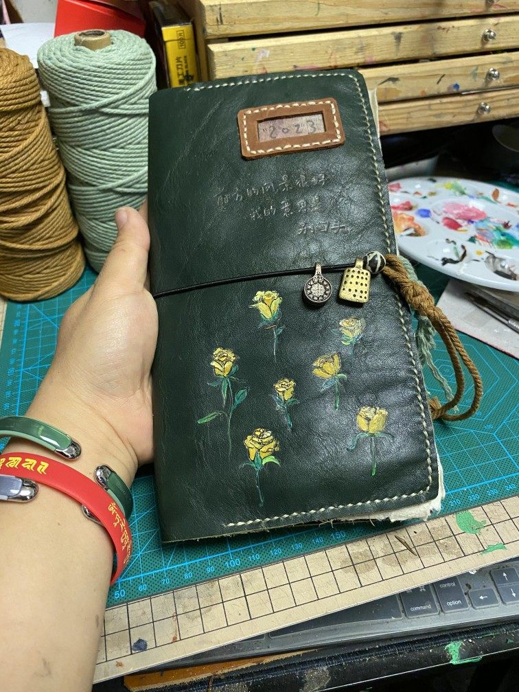 TN手帐本 复古牛皮 皮色封面可以定制 多功能旅行日记便携笔记本