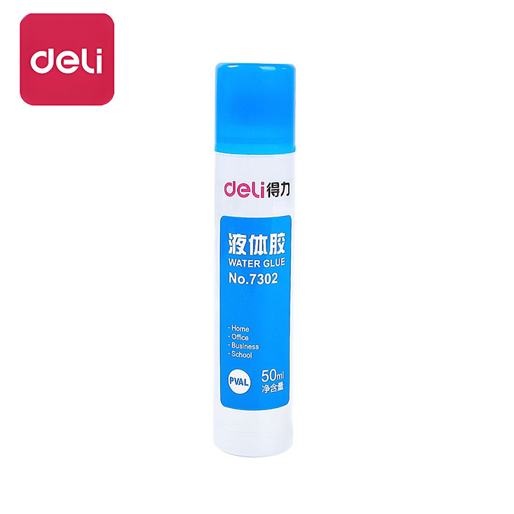 得力7302 液体胶水 办公用品塑料头学生手工文具50ml手工粘纸胶水