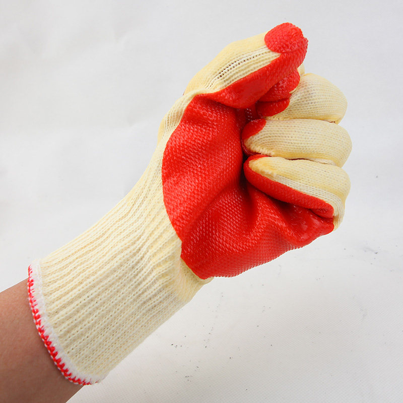 正品双狼胶片手套12付包邮耐磨防滑工地建筑搬砖劳保加厚狼行记