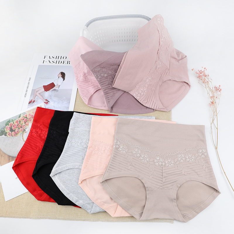 女士纯棉高腰收腹内裤棉质面料