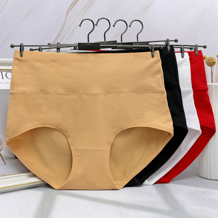 90-175斤女士高腰收腹纯棉透气内裤中年妈妈时尚柔软舒适棉质面料