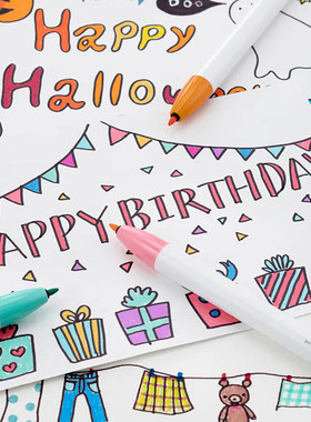 【幼儿园】斑马Clickart防晕染按动学生美术画画用水性12色水彩笔