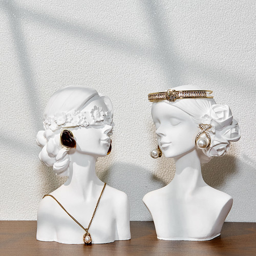 石膏创意装饰首饰展示架展示架直播珠宝陈列道具耳环架