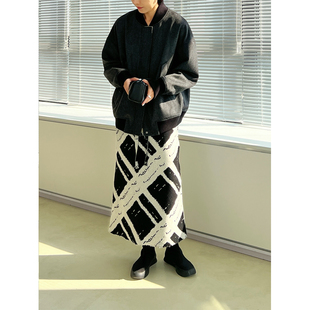 Plain Sight 深灰人字纹羊毛棒球服夹克短外套